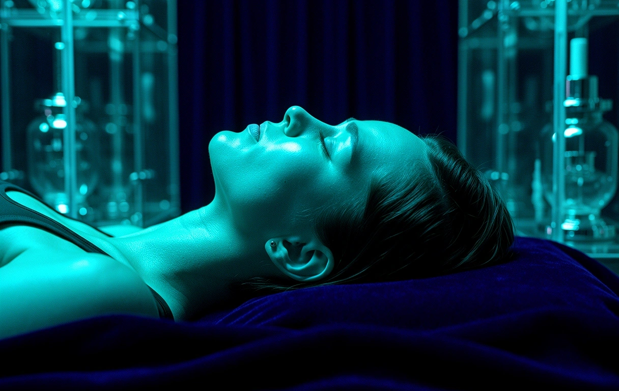 Detail svetla a tmy vo fitness